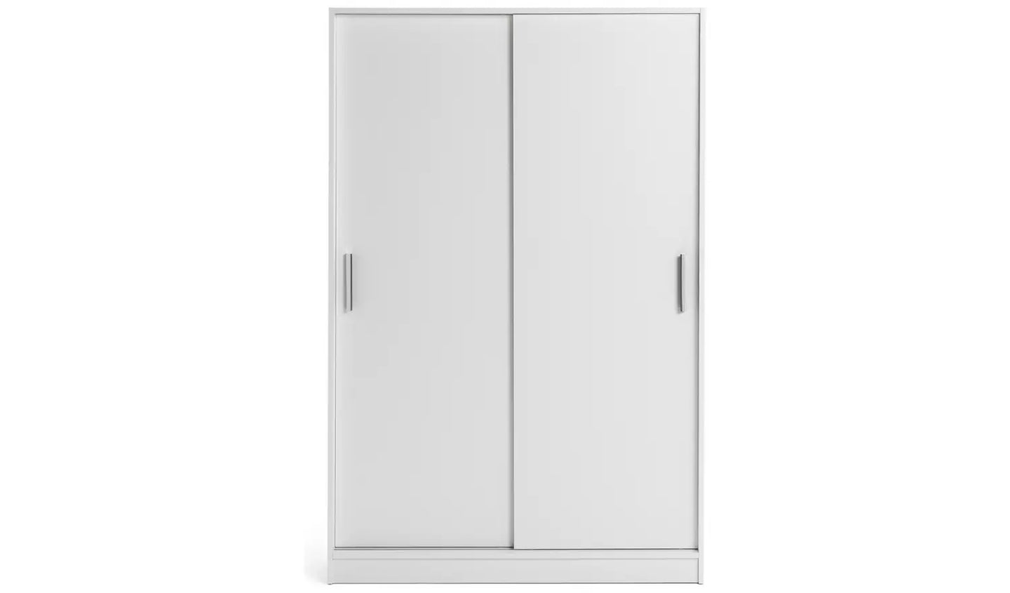 Assembled Nova 2 Door Sliding Wardrobe - White